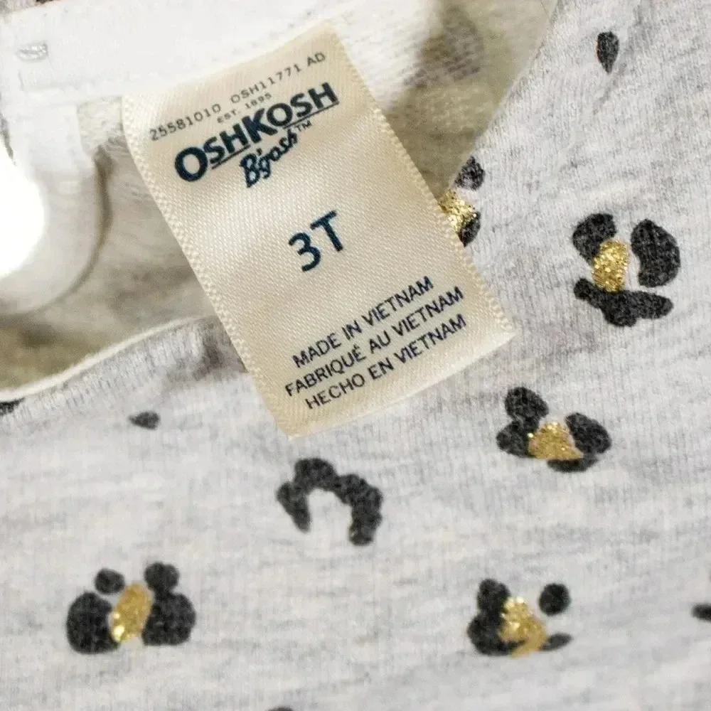 OshKosh Bgosh Gray Cheetah Print Dress 3T